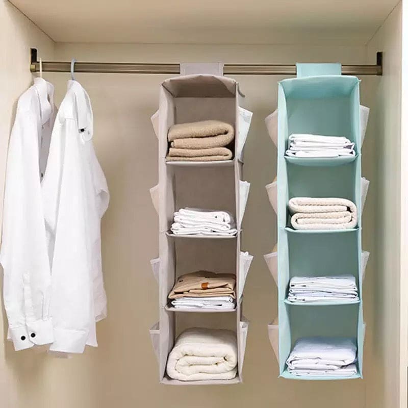 New Hanging Wardrobe, 4 Layer Foldable Closet Organizer, Multilayer Foldable Hanging Storage Rack, Tier Hanger Bag, Wardrobe Storage Holder, Dust-Proof Fabric Hanging Bag, Double Sided Storage Organizer With 8 Frosted Pocket New Hanging Wardrobe, 4 Layer Foldable Closet Organizer, Multilayer Foldable Hanging Storage Rack, Tier Hanger Bag, Wardrobe Storage Holder, Dust-Proof Fabric Hanging Bag, Double Sided Storage Organizer With 8 Frosted Pocket